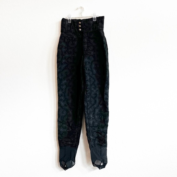 Bogner Women's Vintage High Waist Stirrup Ski Pants Black 8 - Picture 1 of 7